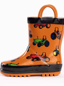 Norty Waterproof Rain Boots - Brown Tractor