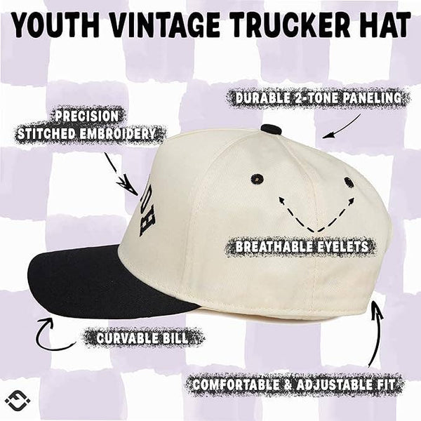 2-Tone Vintage Cap - Howdy (Upside Down) - Black/Beige