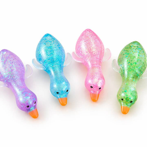 Glitter Duck Squishy- Stretchy Stress Relief Fidget Toy