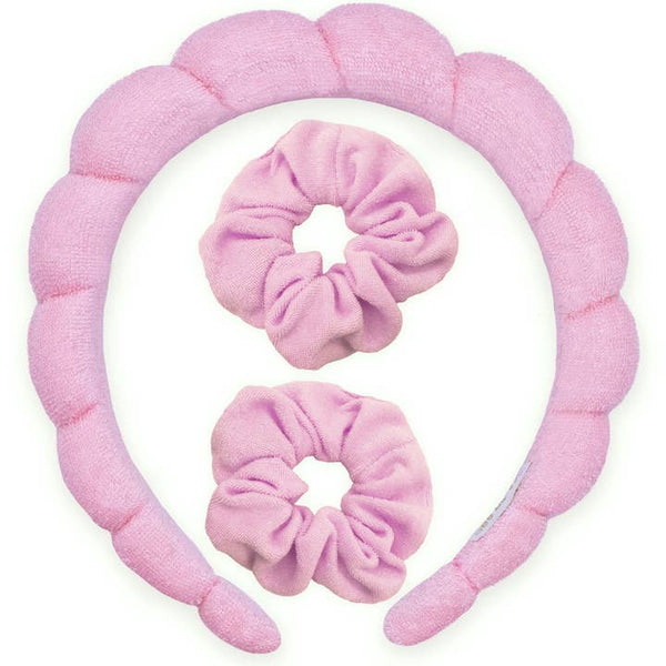 Spa Headband & Scrunchie Wristband Set
