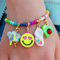Charm It Gold Glitter Smiley Face Charm