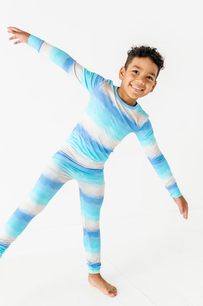 Blue/Ivory Ombré 2-Piece Pajamas