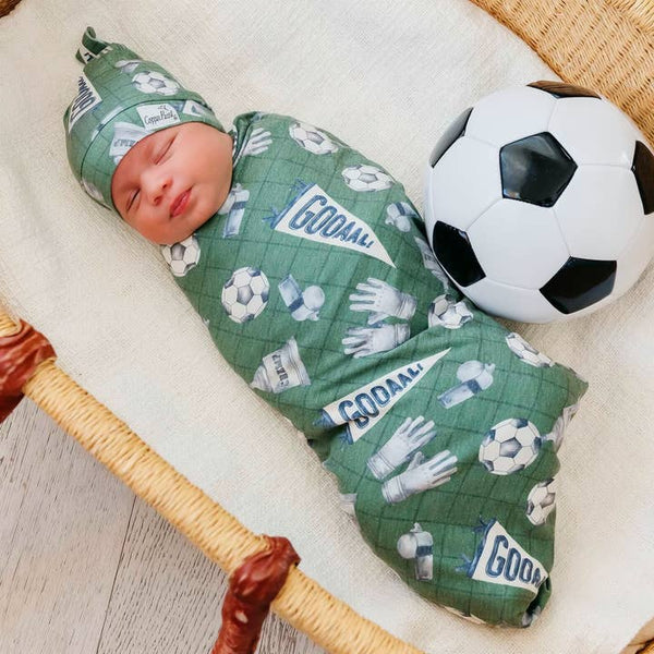 Knit Swaddle Blanket - Kick Off