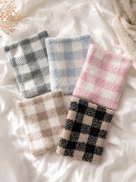 Phufy® Bliss Gingham Mini Blanket - Cloud Blue