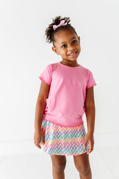 Petal Pink Lettuce Hem Top