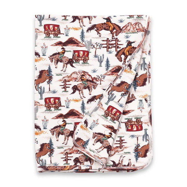 Western Spirit Cowboy Bamboo Stroller Blanket