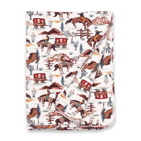 Western Spirit Cowboy Bamboo Stroller Blanket