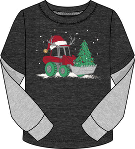 BOYS SANTA TRACTOR TOP