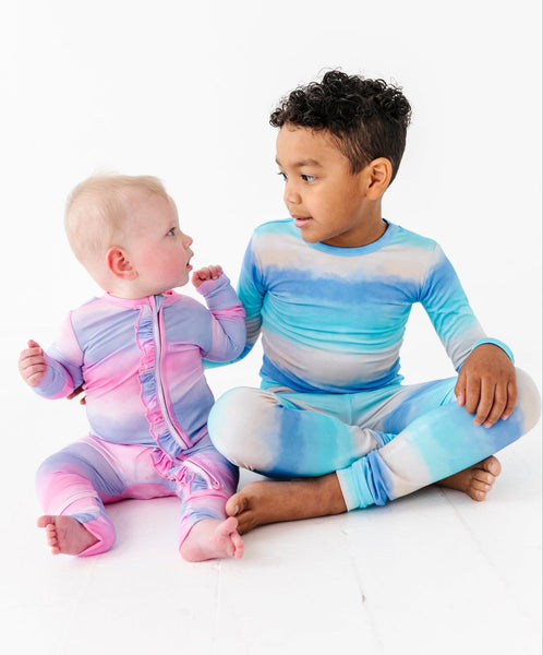 Blue/Ivory Ombré 2-Piece Pajamas