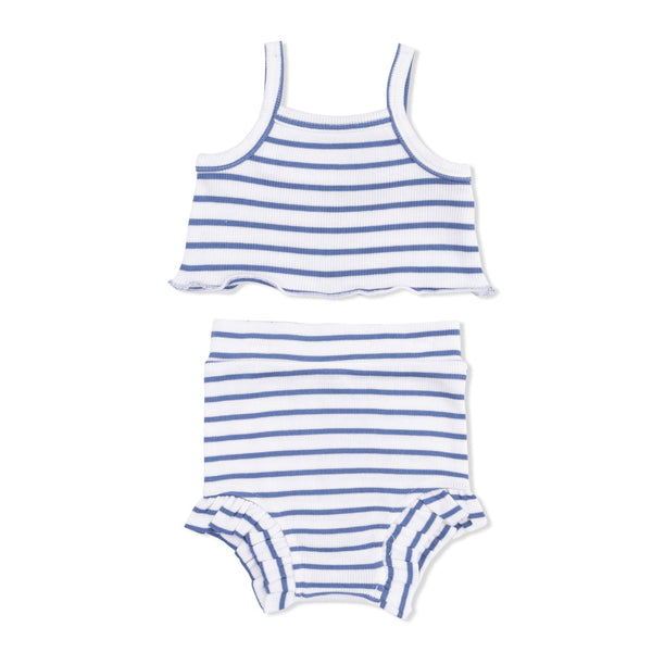 Navy Stripe  Tank Top & High Waisted Short