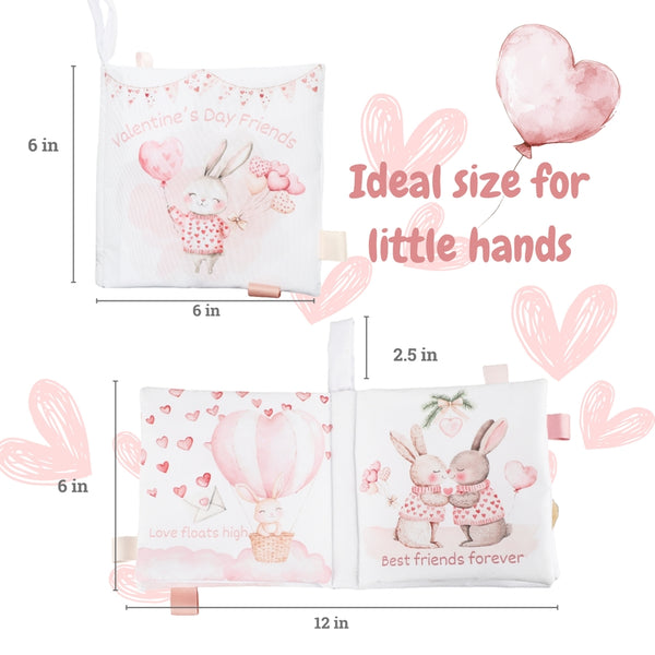 Valentines Tabs Soft Crinkle Cloth Baby Book