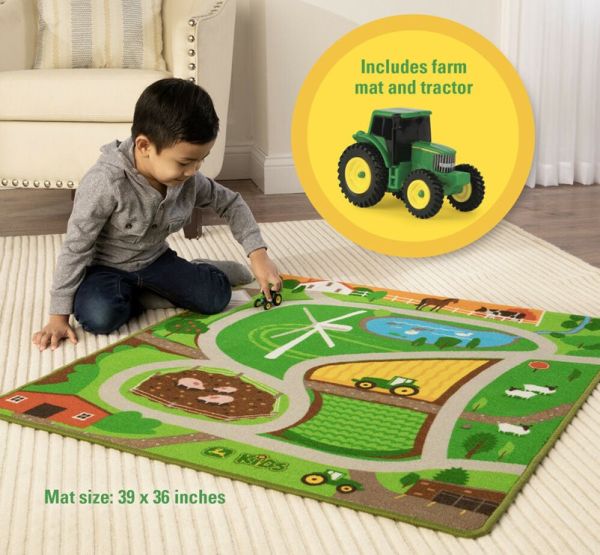 John Deere Rug Playmat Farm Set – 4 Kids Only