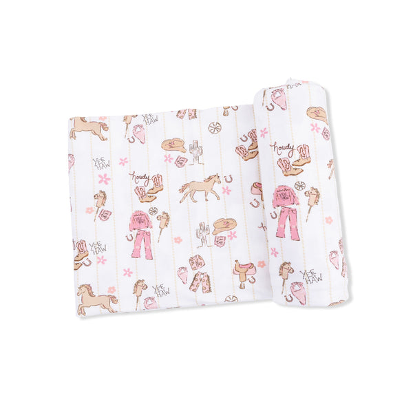 Cowgirl Nursery  Swaddle Blanket