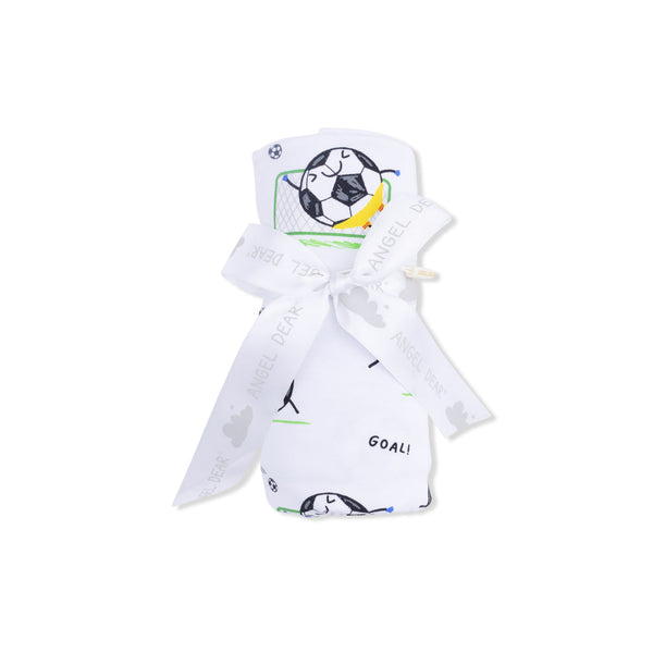 Soccer Balls Playing Soccer Blue Swaddle Blanket