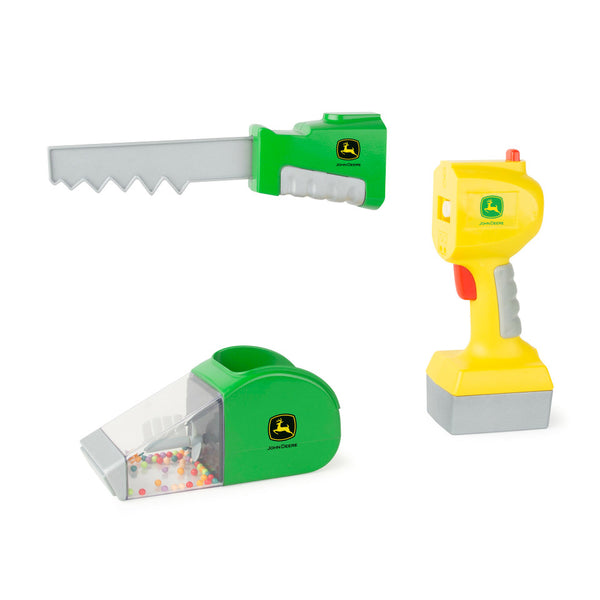 John Deere 2-in-1 Power Tool Toy with Toy Saw and Toy Vacuum