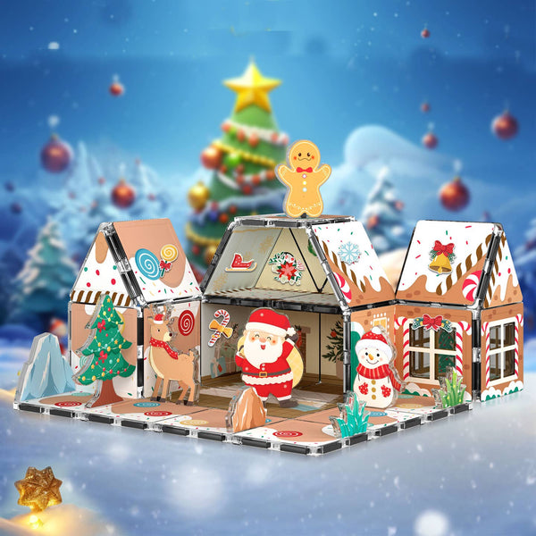 PicassoTiles Gingerbread House Magnetic Tiles