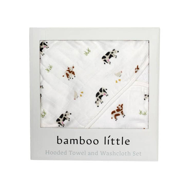 Bamboo Little Cow Hooded Towel Set