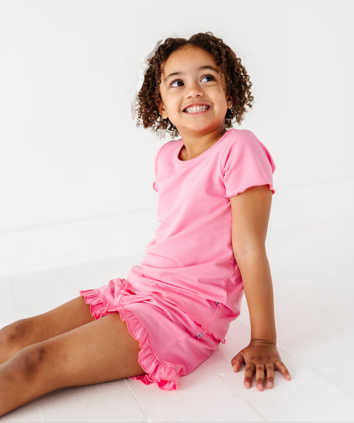 Petal Pink Lettuce Hem Top