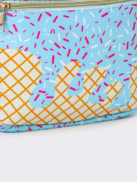 SK Ice Cream Drip Canvas Lunch Box - Blue