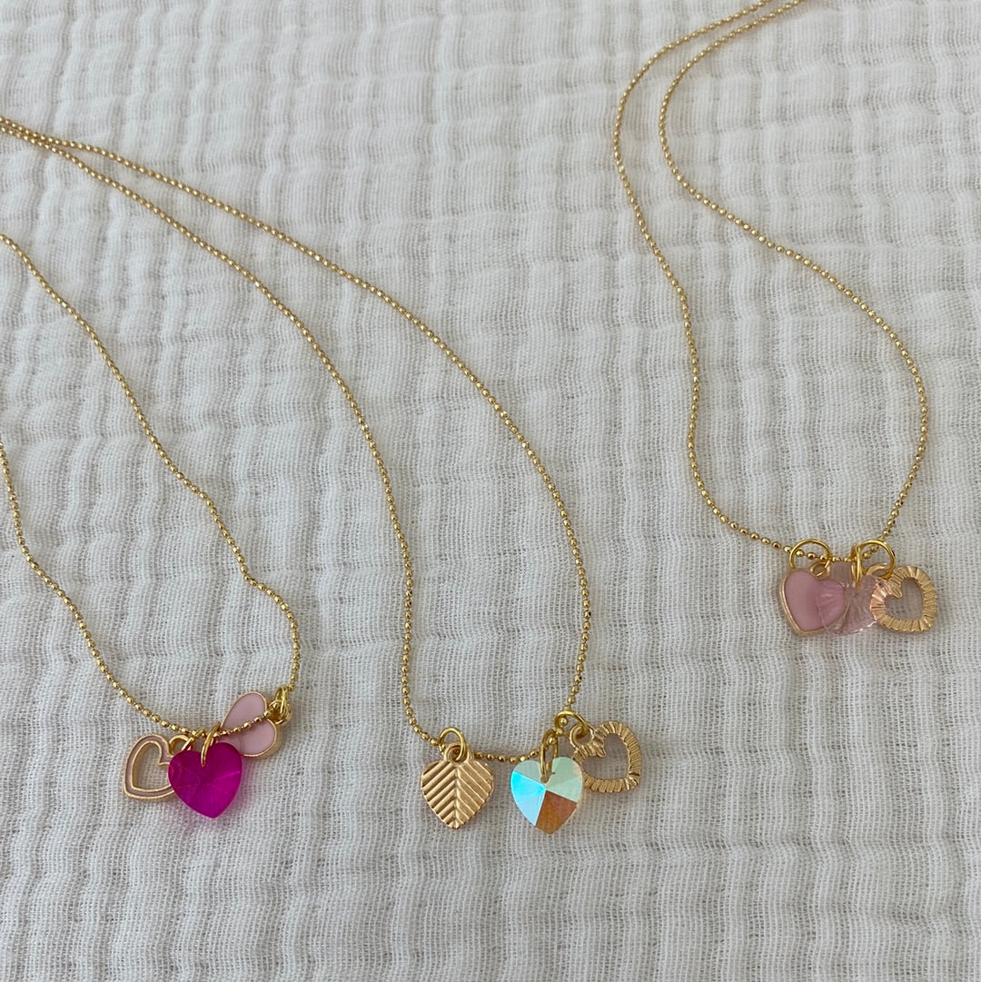 Little Miss Zoe Triple Heart Necklace