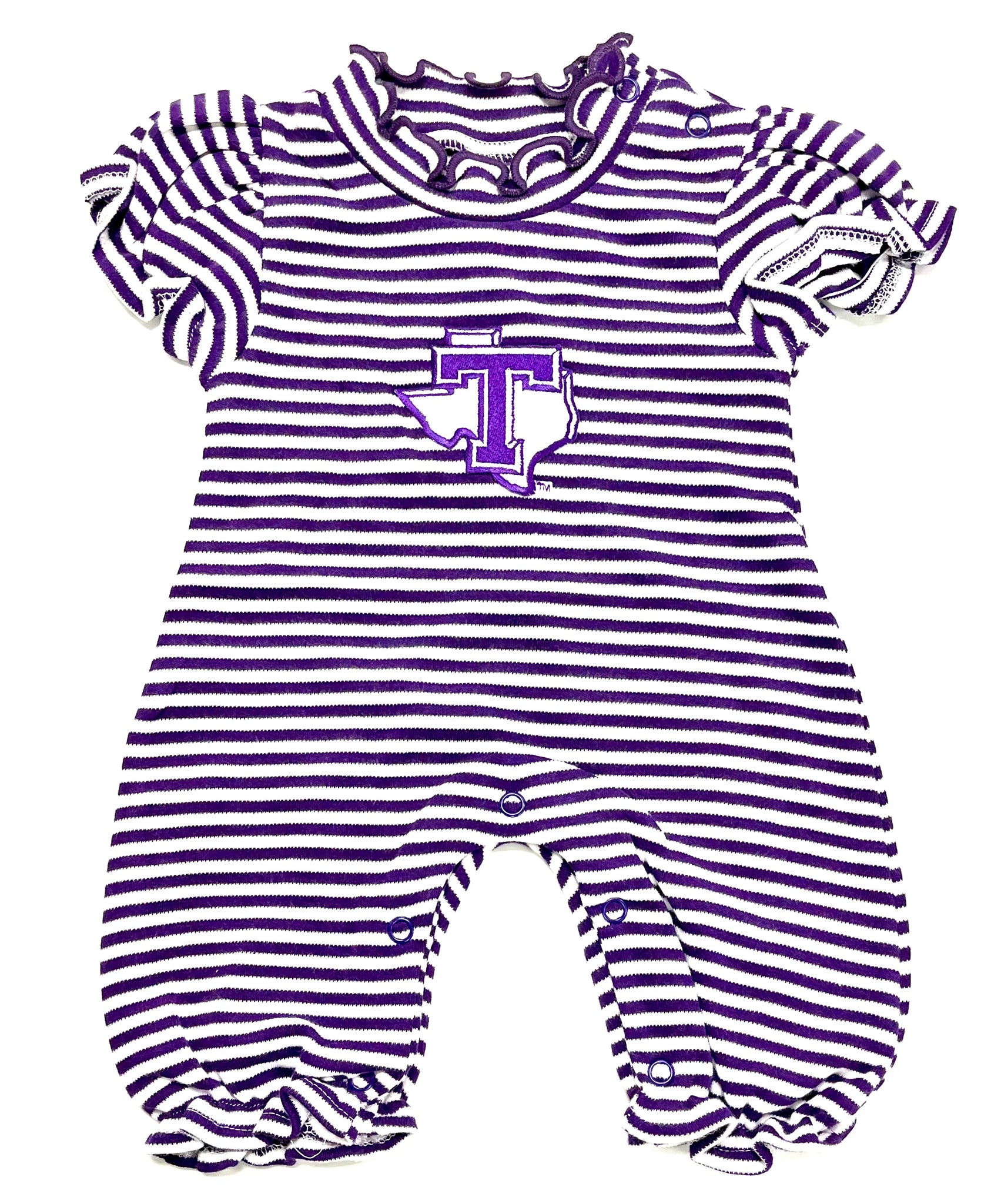 Purple Striped Bubble Romper