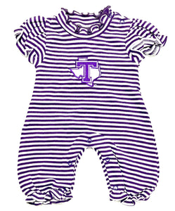 Purple Striped Bubble Romper