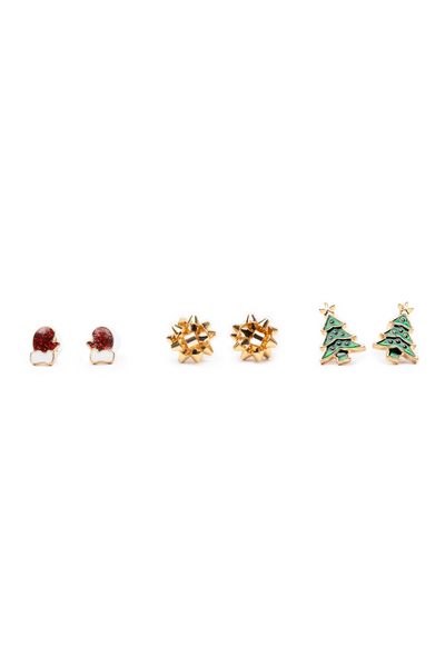 Snowman Pierced Earrings 3 pairs 87512
