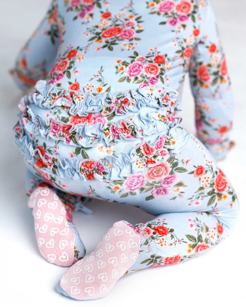 Quinn Ruffled Zippered Footie