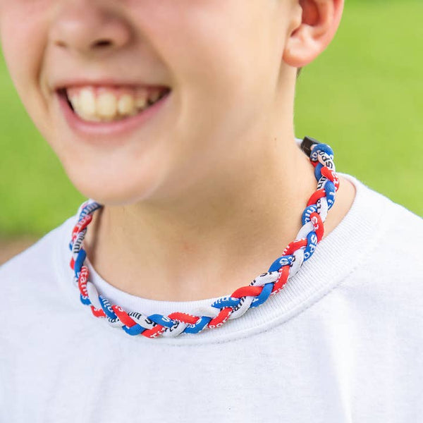 Braided Sports Necklace - Red, White, & Blue