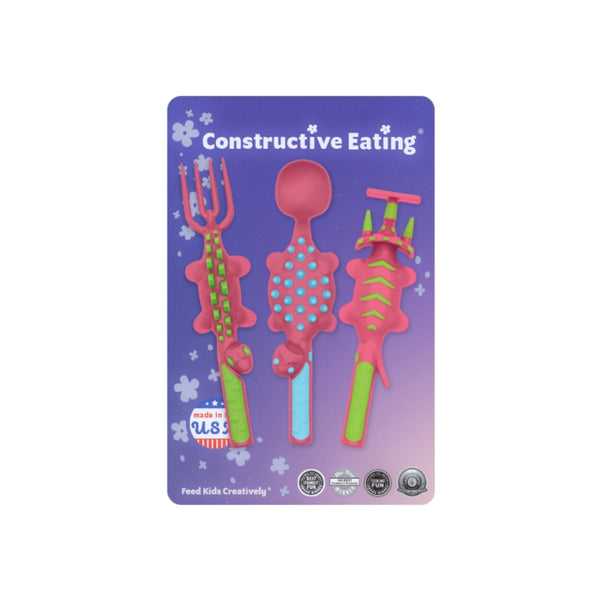 Pink Dino Utensils 3 Pack