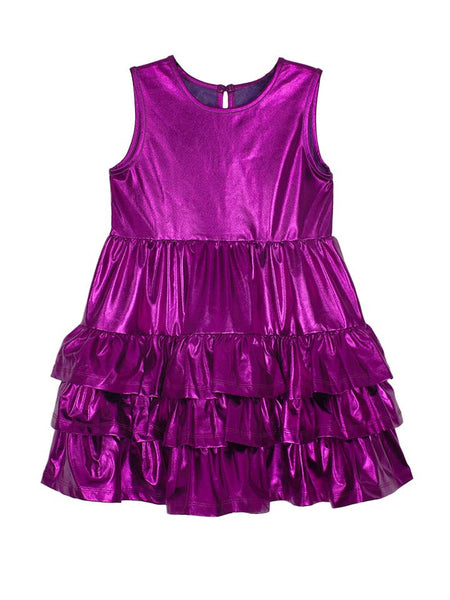 Purple Rockin' Around Ruffled Tiered Dress