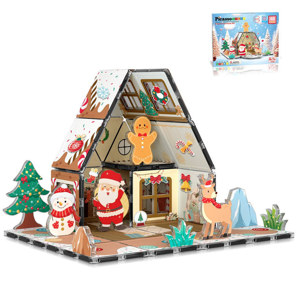PicassoTiles Gingerbread House Magnetic Tiles