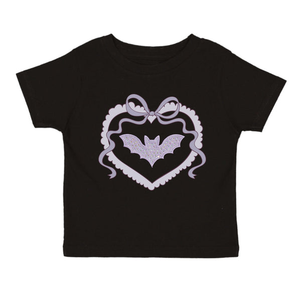Rhinestone Bat Patch Halloween Short Sleeve T-Shirt