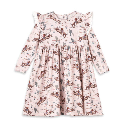 Prairie Princess Lace-Edge Ruffle Dress