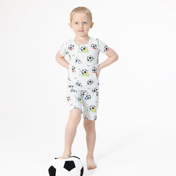 Soccer Balls Playing Soccer Blue  Loungewear Short Set