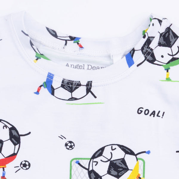 Soccer Balls Playing Soccer Blue  Loungewear Short Set