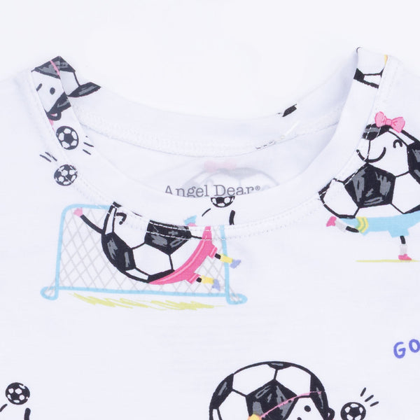 Soccer Balls Playing Soccer Pink  Loungewear Short Set
