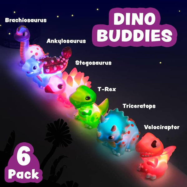 Dinosaur Light Up Bath Toys - 6 Pack