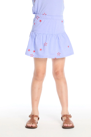 Tossed Stars Powder Blue Tank & Peplum Skort Set