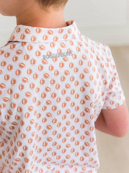 Football Frenzy Knit Short Sleeve Performance Polo