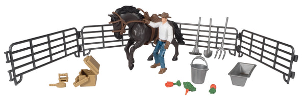 Big Country Adventure 20-Piece Horse with Cowboy Playset