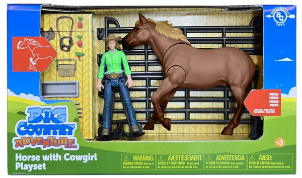 Big Country Adventure 19-Piece Horse with Cowgirl Playset