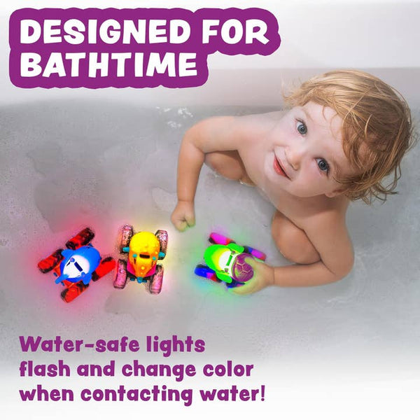 Monster Trucks Light Up Bath Toys, 3 Pack, Shark, Sea Turtle & Pufferfish
