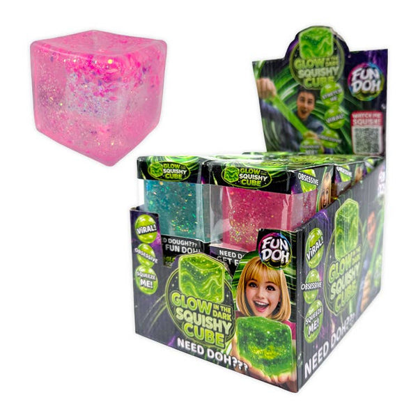 Glow in the Dark Squishy Sparkle Cube