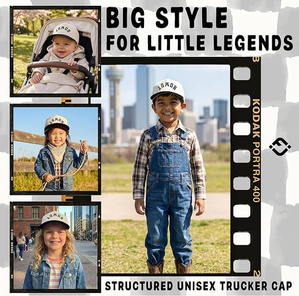 2-Tone Vintage Cap - Howdy (Upside Down) - Black/Beige