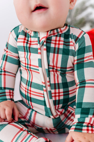 Classic Christmas Plaid Convertible Romper