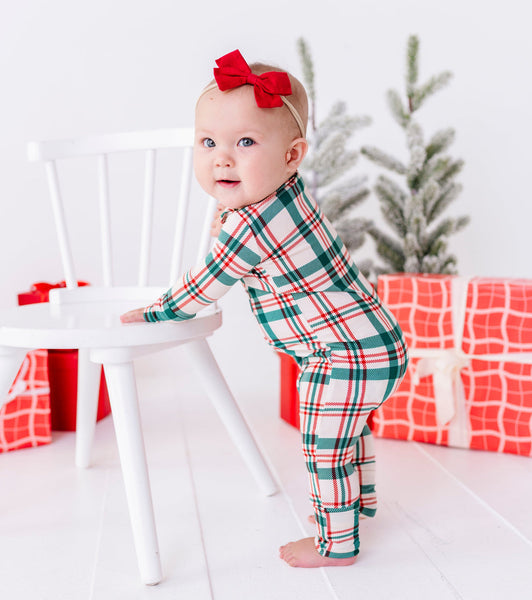 Classic Christmas Plaid Convertible Romper