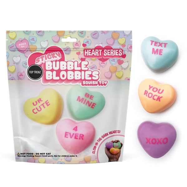 Sticky Bubble Blobbies Valentines Conversation Hearts