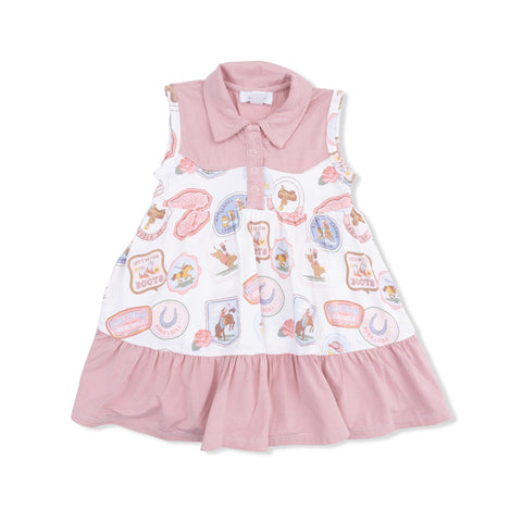 Rodeo Patches Pink Cowboy Bodysuit Dress