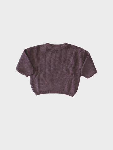 Chunky Knit Sweater in Plum